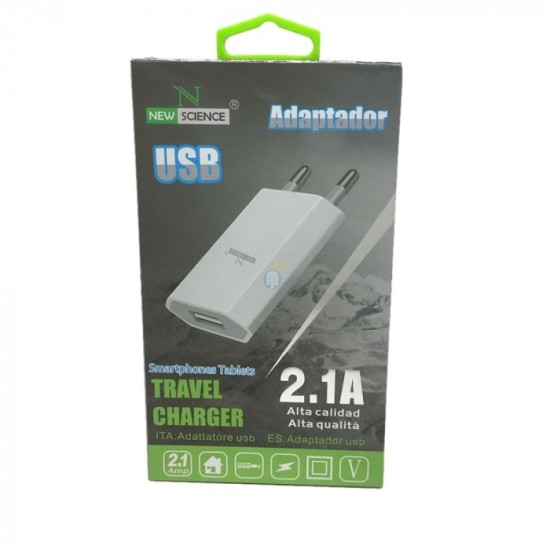 NEW SCIENCE ADAPTOR USB-C JK-T07 FOR APPLE IPHONE 2.1A WHITE